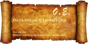Osztovics Eleonóra névjegykártya